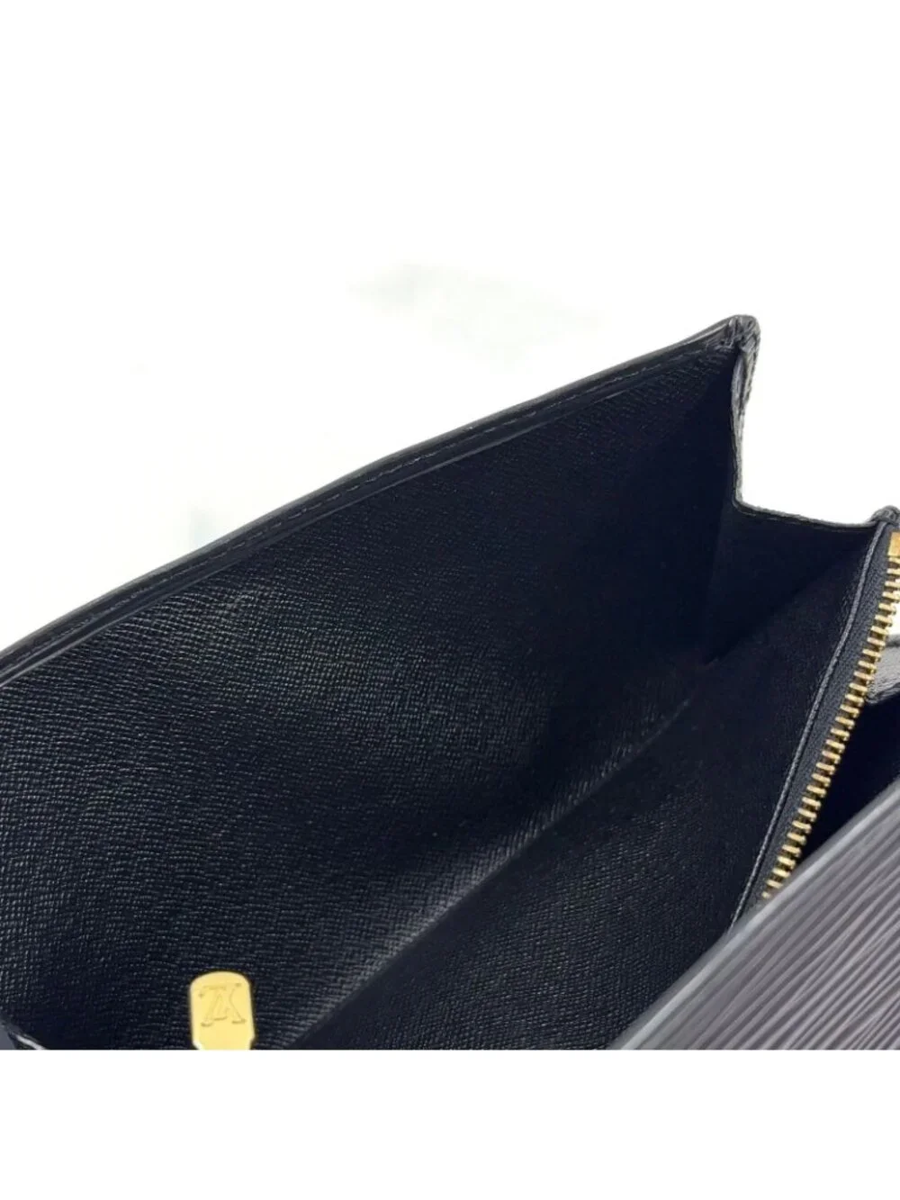 Louis Vuitton Pochette Porte-Monnaie Cles Epi Noir Leather Black Bifold Wallet